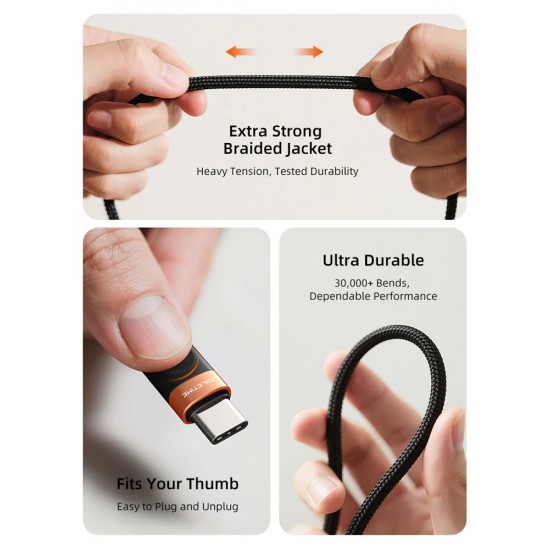 CABLETIME καλώδιο USB-C CT-CM60, 60W, 480Mbps, 1m, μαύρο