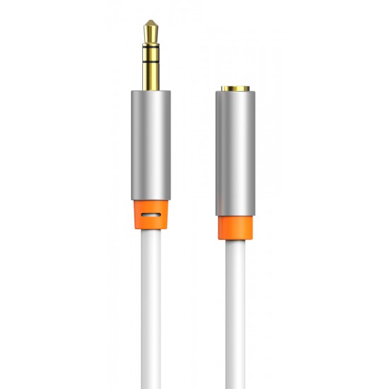 CABLETIME καλώδιο προέκτασης ήχου 3.5mm CT-AV311-P12G, gold plated, 1m, λευκό