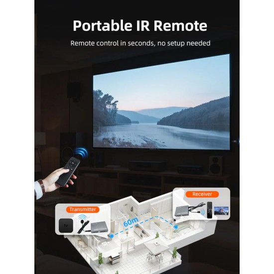 CABLETIME HDMI video extender CT-HEHD-FG60 μέσω καλωδίου RJ45, 1080p/60Hz, έως 60m
