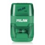 MILAN ξύστρα μολυβιών με κάδο & γόμα 1204703116, πράσινη