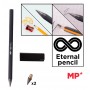 MP eternal μεταλλικό μολύβι PE560 με γόμα & 2x ανταλλακτικές μύτες, μαύρο