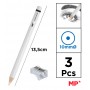 MP ξυλομπογιά PA1102 με ξύστρα, 5mm μύτη, στρογγυλό, λευκό, 2τμχ