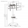 BRATECK βάση τηλεόρασης δαπέδου FS38-46TWE, 37-86", έως 50kg, με ράφι & cable management, ροδάκια, μαύρη