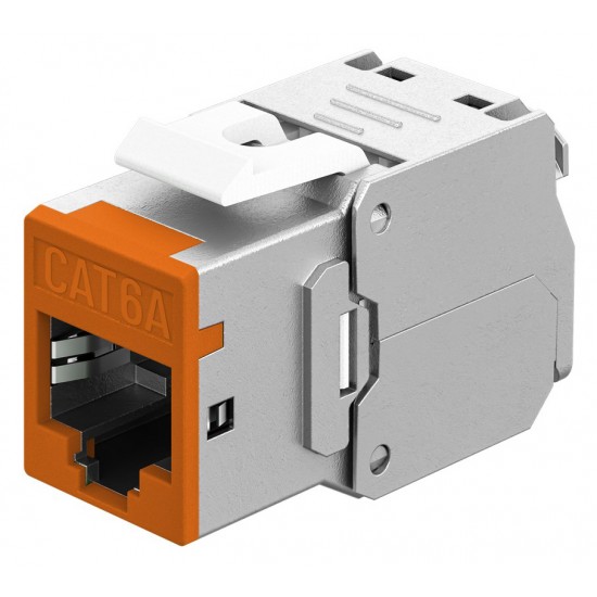 GOOBAY Keystone module RJ45 77947, CAT 6A STP, slim, toolfree, ασημί/πορτοκαλί