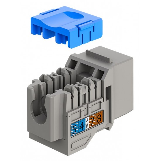 GOOBAY Keystone module RJ45 77951, CAT 6A UTP, slim & short, toolfree, γκρι