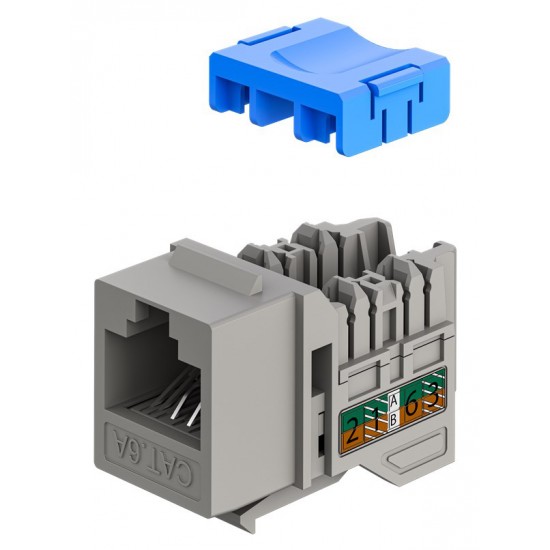 GOOBAY Keystone module RJ45 77951, CAT 6A UTP, slim & short, toolfree, γκρι