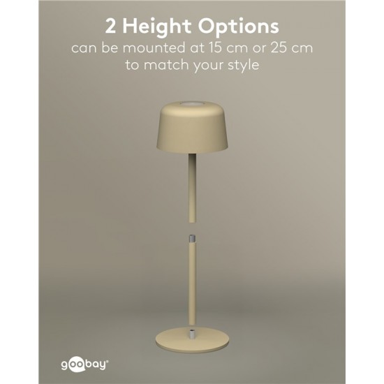 GOOBAY επιτραπέζιο φωτιστικό 77678, 3000K, dimmable, επαναφορτιζόμενο, μπεζ