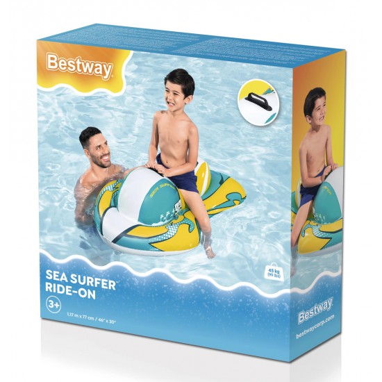 BESTWAY παιδικό φουσκωτό ride on 41540, 117x77cm, Sea Surfer