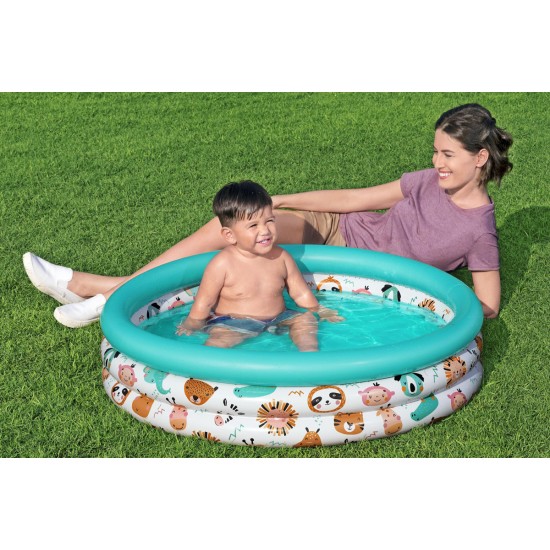 BESTWAY παιδική φουσκωτή πισίνα 51008, 101lt, Φ102x25cm, λευκή/βεραμάν