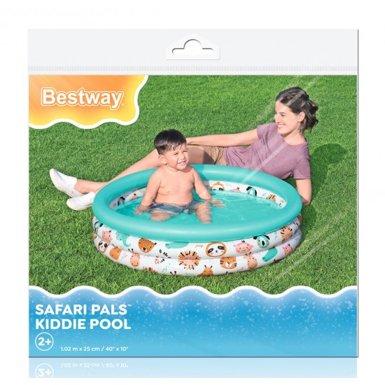 BESTWAY παιδική φουσκωτή πισίνα 51008, 101lt, Φ102x25cm, λευκή/βεραμάν
