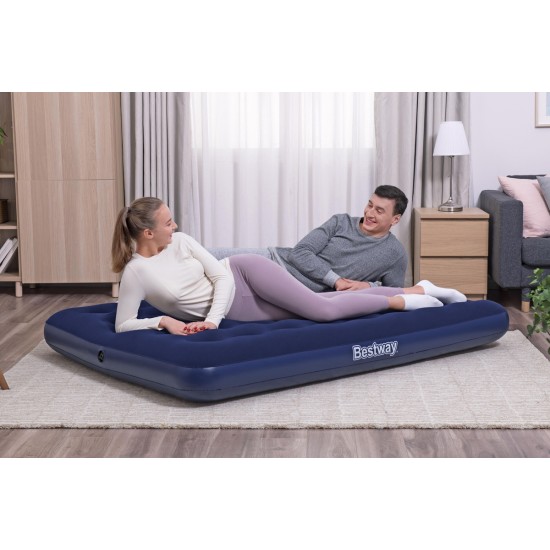 BESTWAY φουσκωτό στρώμα 67287 με ηλεκτρική τρόμπα, διπλό, 191x137x22cm, μπλε
