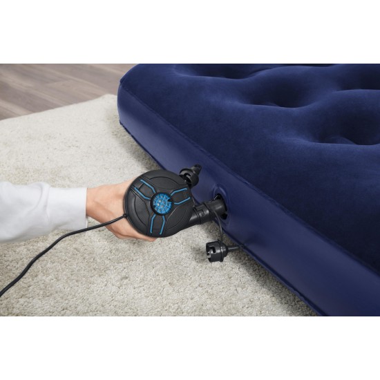 BESTWAY φουσκωτό στρώμα 67287 με ηλεκτρική τρόμπα, διπλό, 191x137x22cm, μπλε