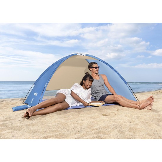 BESTWAY σκίαστρο παραλίας 68105, 2 ατόμων, 200x120x95cm, μπλε/καφέ