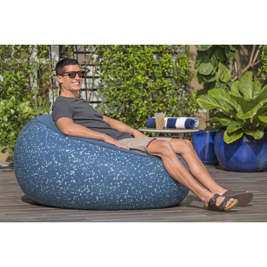 BESTWAY φουσκωτή πουφ πολυθρόνα 75154, 112x112x66cm, μπλε