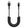 POWERTECH καλώδιο USB-C σε USB PTR-0197 με spiral καλώδιο, PD 60W, 480Mbps, 1m, μαύρο