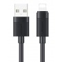 USAMS καλώδιο Lightning σε USB SJ778, 2.4A, 480Mbps, 1m, μαύρο