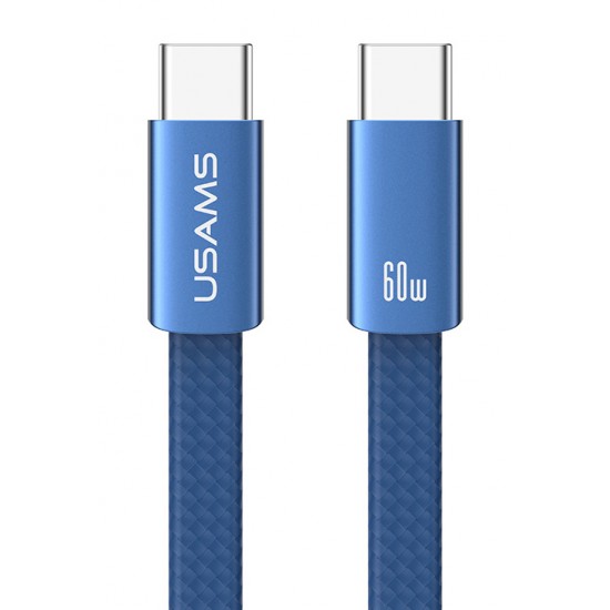 USAMS καλώδιο USB-C SJ783, 60W, 480Mbps, flat, 1.2m, μπλε
