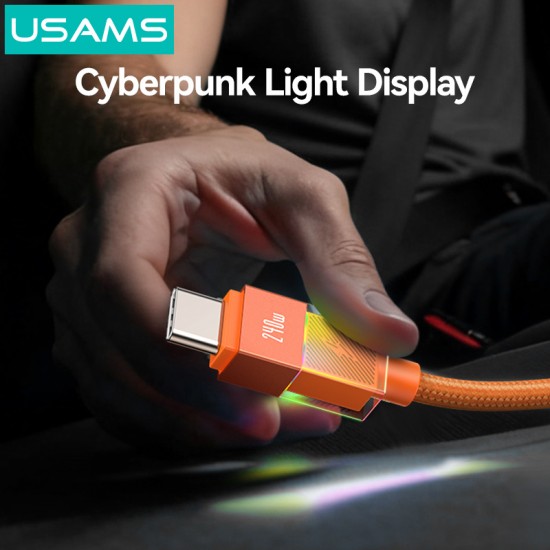 USAMS καλώδιο USB-C SJ775, 240W, 480Mbps, 1.2m, μαύρο
