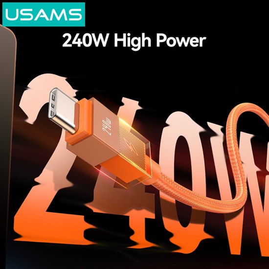 USAMS καλώδιο USB-C SJ775, 240W, 480Mbps, 1.2m, μαύρο