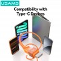 USAMS καλώδιο USB-C SJ775, 240W, 480Mbps, 1.2m, πορτοκαλί