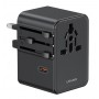 USAMS φορτιστής/αντάπτορας πρίζας CC310, 2x USB & 3x USB-C, universal, 70W, μαύρος