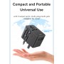 USAMS φορτιστής/αντάπτορας πρίζας CC310, 2x USB & 3x USB-C, universal, 70W, μαύρος
