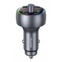 USAMS FM transmitter & φορτιστής CC328, USB/USB-C, 30W, Bluetooth, μαύρο