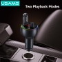 USAMS FM transmitter & φορτιστής CC328, USB/USB-C, 30W, Bluetooth, μαύρο