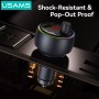 USAMS FM transmitter & φορτιστής CC328, USB/USB-C, 30W, Bluetooth, μαύρο