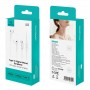 USAMS earphones με μικρόφωνο SJ771, USB-C σύνδεση, 1.2m, λευκά