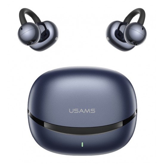 USAMS earphones με θήκη φόρτισης Echo R03, OWS, Φ11mm, 40/300mAh, μπλε