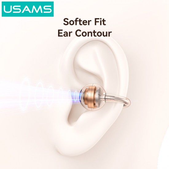 USAMS earphones με θήκη φόρτισης Echo R03, OWS, Φ11mm, 40/300mAh, μπλε