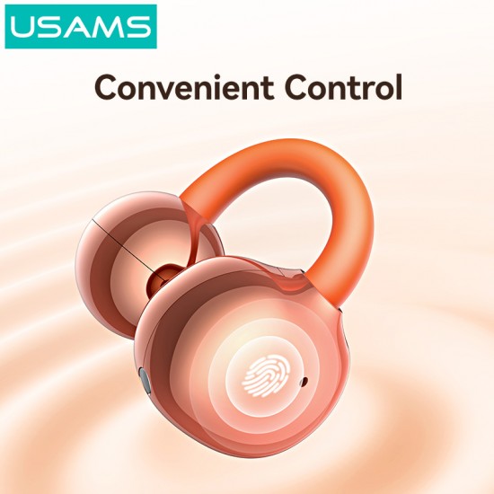 USAMS earphones με θήκη φόρτισης Echo R03, OWS, Φ11mm, 40/300mAh, μπλε