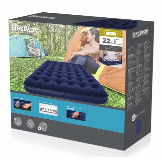 BESTWAY φουσκωτό στρώμα 67003, διπλό, 203x152x22cm, μπλε