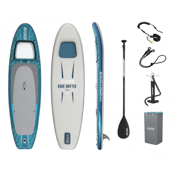 BESTWAY φουσκωτή σανίδα SUP Aqua Drifter View 6532H με διάφανο παράθυρο, 335x91.5x15cm, μπλε