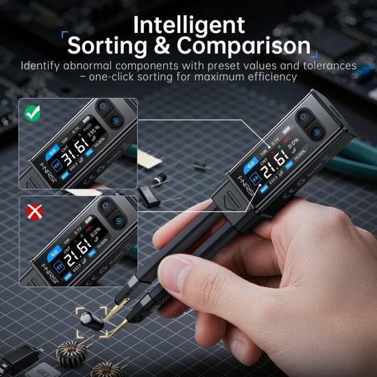 FNIRSI ψηφιακό LCR/ESR tester LCR-ST2 Plus, επαναφορτιζόμενο