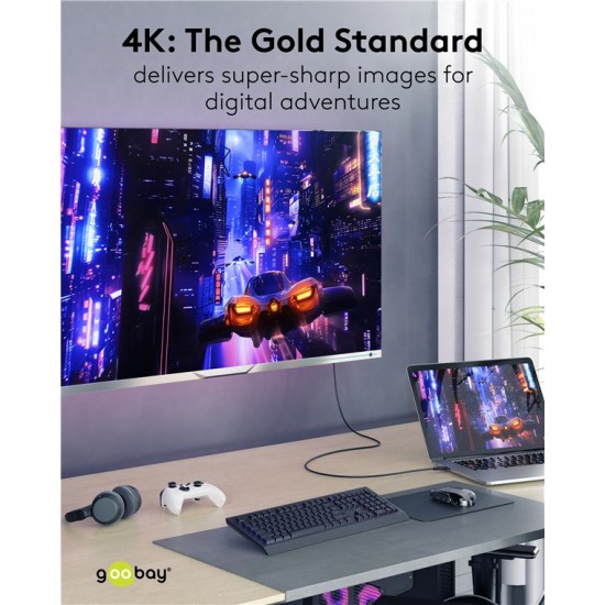 GOOBAY καλώδιο HDMI 80101 με Ethernet, soft, 4K/60Hz, 18 Gbps, 1m, μαύρο