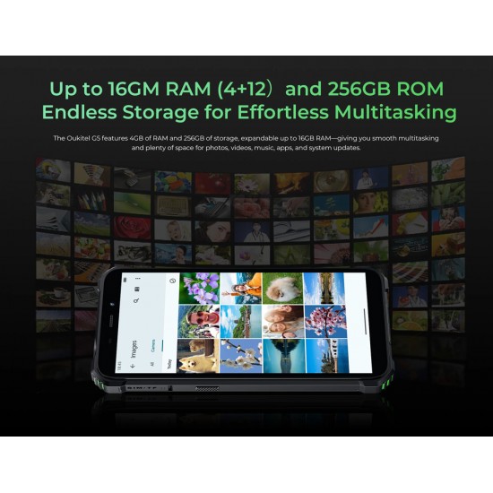 OUKITEL smartphone G5, 6", 4/256GB, 6300mAh, IP68/IP69K/MIL-STD 810H, μαύρο