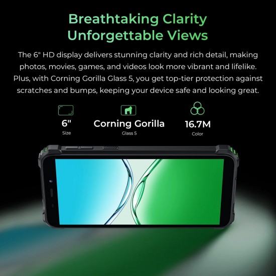OUKITEL smartphone G5, 6", 4/256GB, 6300mAh, IP68/IP69K/MIL-STD 810H, μαύρο