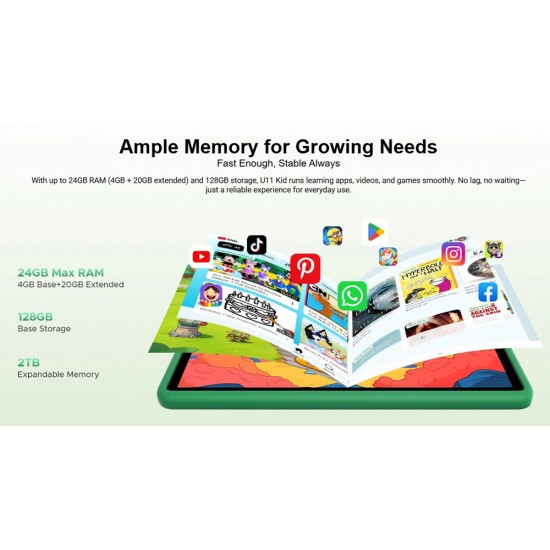 DOOGEE tablet U11 Kid, 11", 4/128GB, Android 16, 8580mAh, ροζ