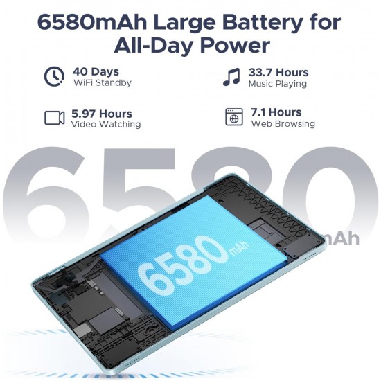 DOOGEE tablet Tab A9 Pro με πληκτρολόγιο/ποντίκι/στυλό αφής/θήκη, 10.1", 4/128GB, Android 15, 6580mAh, γκρι