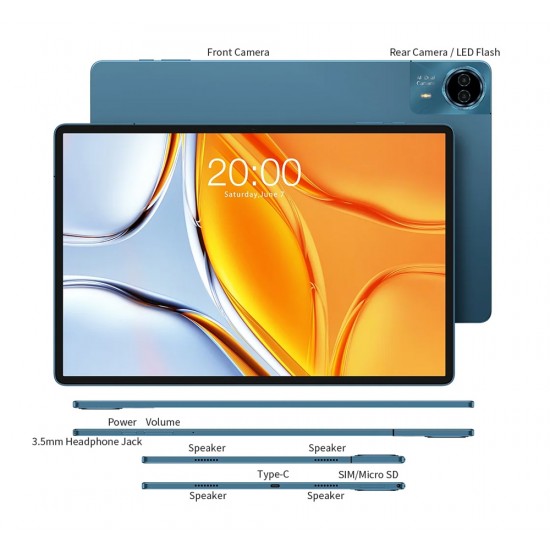 TECLAST tablet T70, 14", 8/128GB, 4G, Android 14, 10000mAh, μπλε