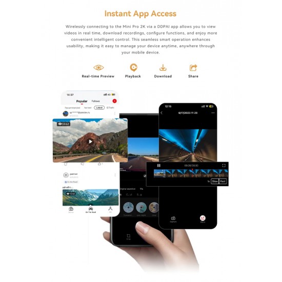 DDPAI smart κάμερα αυτοκινήτου MINI Pro 2K, WiFi
