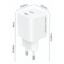 POWERTECH φορτιστής τοίχου PT-1612, USB-C, 100W, GaN, AVS, λευκός