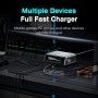 POWERTECH σταθμός φόρτισης PT-1622 με οθόνη, USB & 4x USB-C, GaN, 100W, ασημί