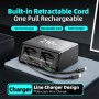 POWERTECH σταθμός φόρτισης PT-1623, USB/3x USB-C/2x USB-C καλώδια, GaN, 160W, μαύρος