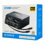 POWERTECH σταθμός φόρτισης PT-1623, USB/3x USB-C/2x USB-C καλώδια, GaN, 160W, μαύρος