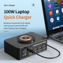 POWERTECH σταθμός φόρτισης PT-1625 με οθόνη, 4x USB/4x USB-C/wireless, 140W, μαύρος