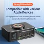 POWERTECH σταθμός φόρτισης PT-1625 με οθόνη, 4x USB/4x USB-C/wireless, 140W, μαύρος