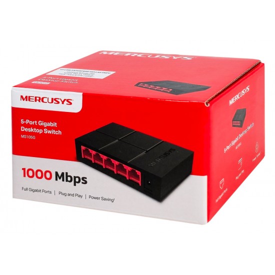 MERCUSYS desktop switch MS105G, 5x 10/100/1000 Mbps, V2.40